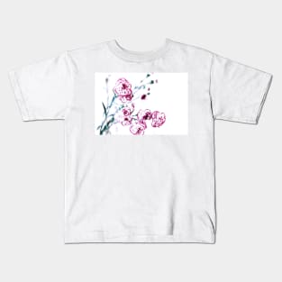 Red and white carnation flowers Kids T-Shirt